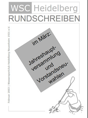 WSC Rundschreiben 02/03 WSC Rundschreiben 02/03