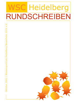 WSC Rundschreiben 10/03 WSC Rundschreiben 10/03